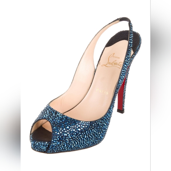 CHRISTIAN LOUBOUTINStrass-Embellished Slingback Pumps 38.5 - Picture 4 of 5